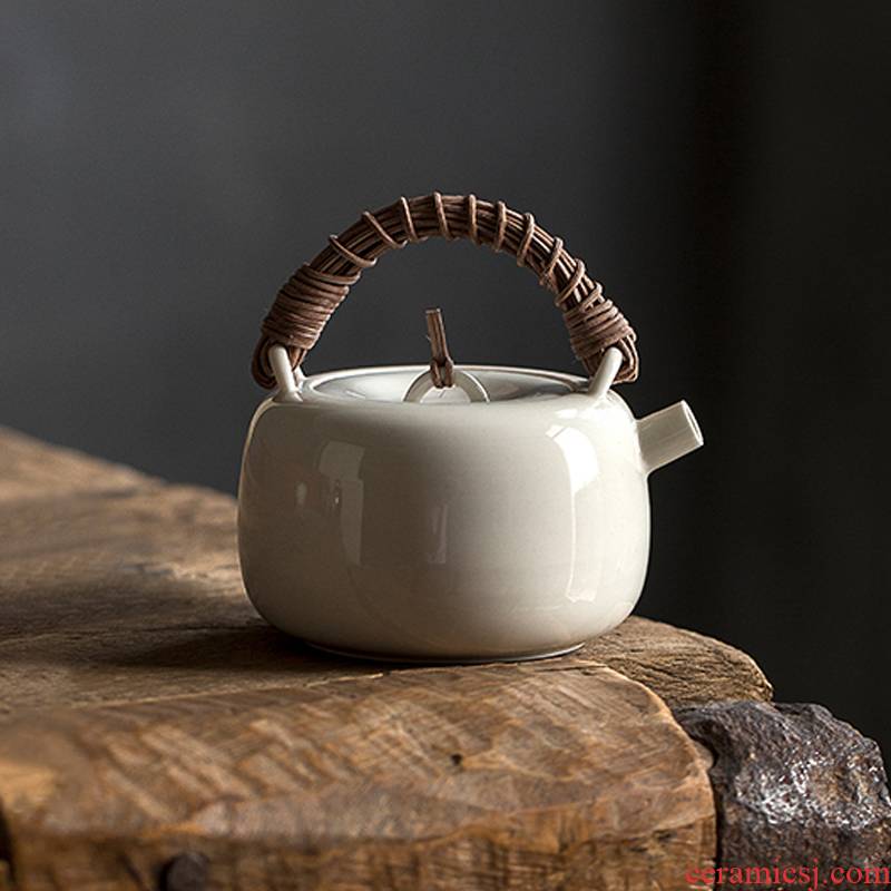JingLan Japanese checking ceramic teapot kettle to heat the cane girder pot of kung fu tea set home outfit