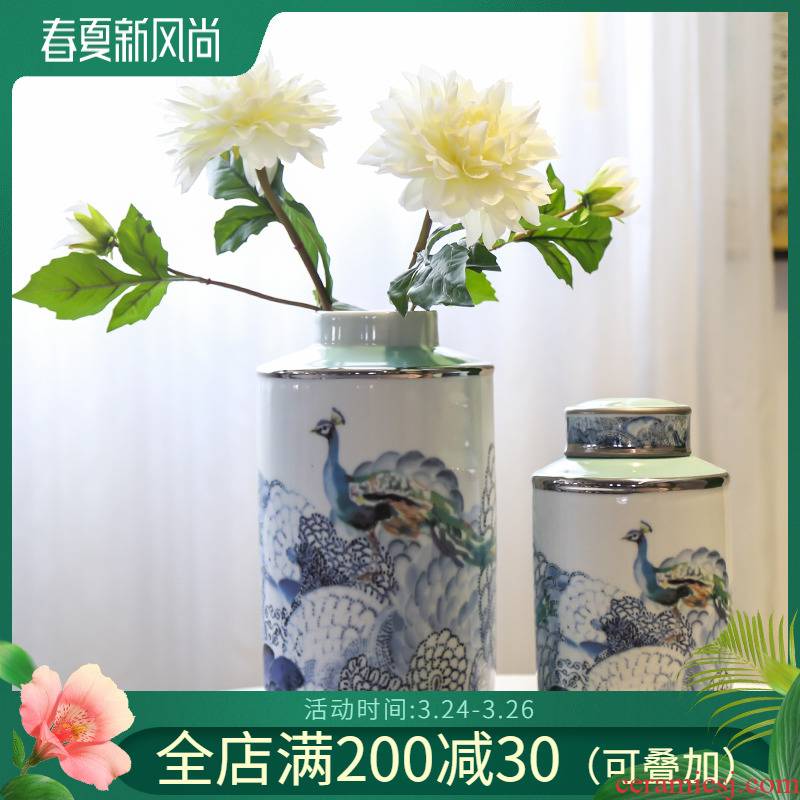 Jingdezhen ceramic vases, flower implement of new Chinese style piggy bank decorative candy jar sitting room porch soft outfit creative furnishing articles