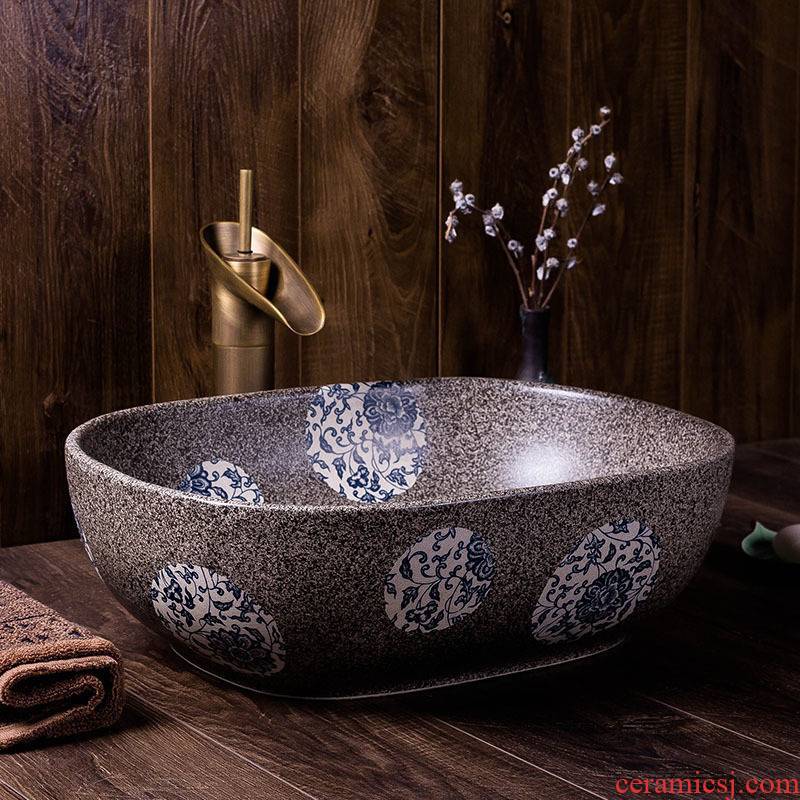 On the ceramic basin oval face basin of Chinese style antique art creative home sanitary toilet toilet lavatory