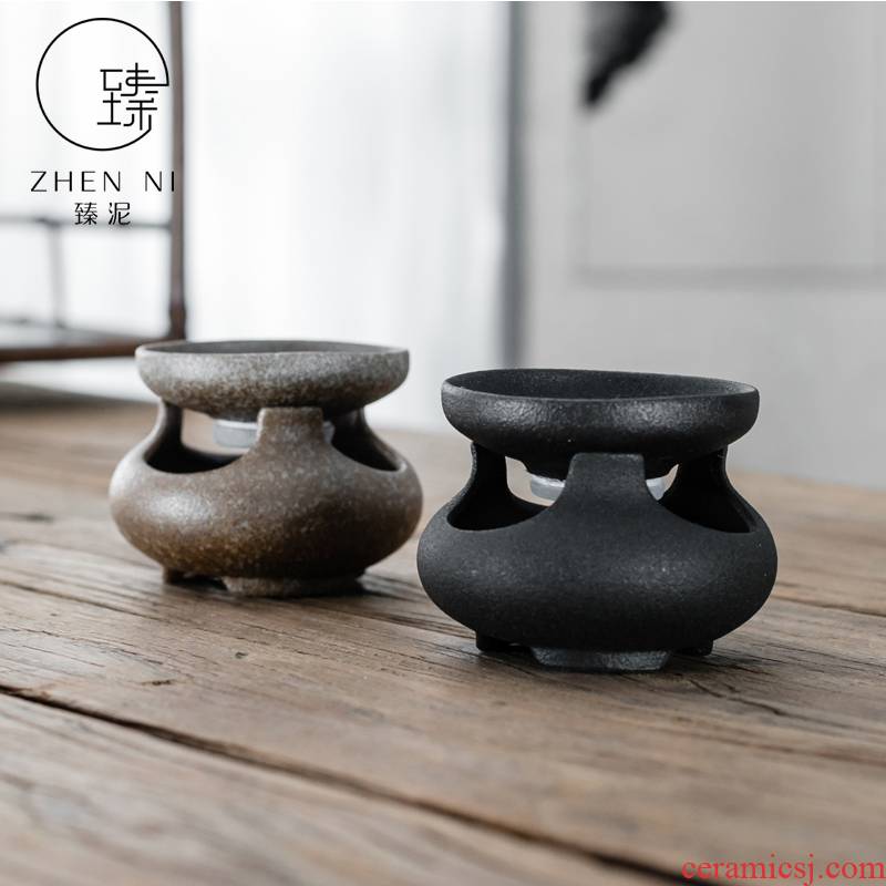By coarse ceramic tea set of the filter mud kung fu tea tea accessories ceramics) filter Japanese black pottery filter