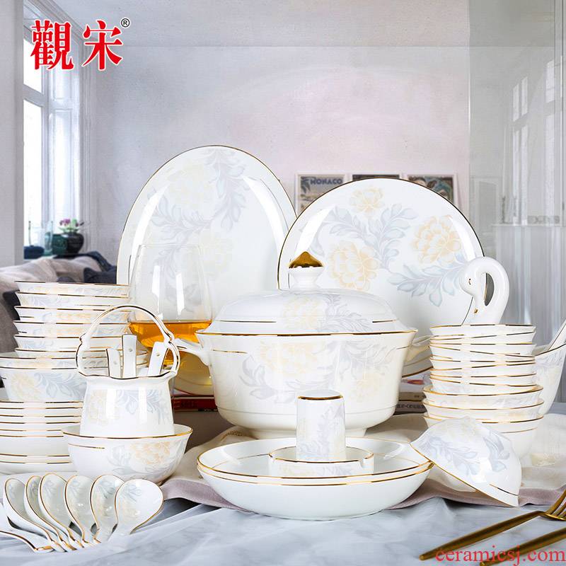 The View of song View of song dynasty jingdezhen European - style ipads China hand paint fashion tableware ceramic bowl dish dish the whole outfit