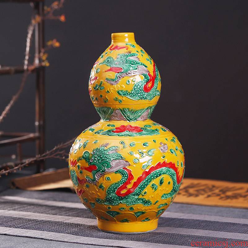 Jingdezhen ceramics, vases, flower arranging is small gourd crafts hand - made vases furnishing articles home sitting room adornment