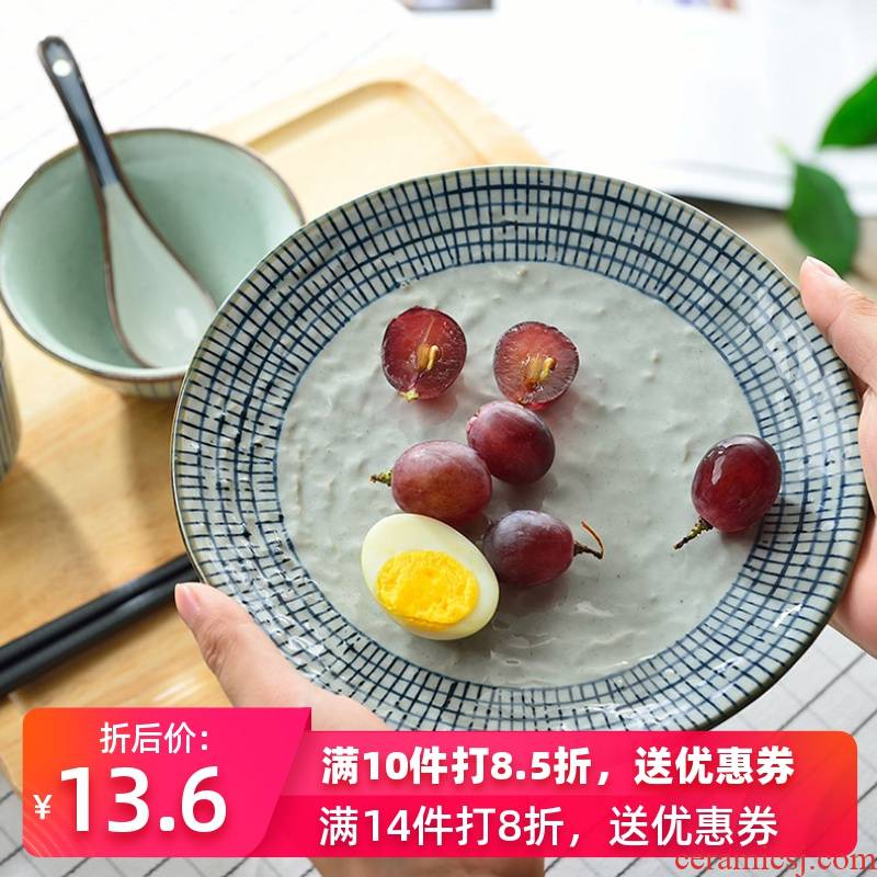 Three points to burn disc food dish of large plate thickening the food dish platter Japanese ceramic plates creative home plate tableware