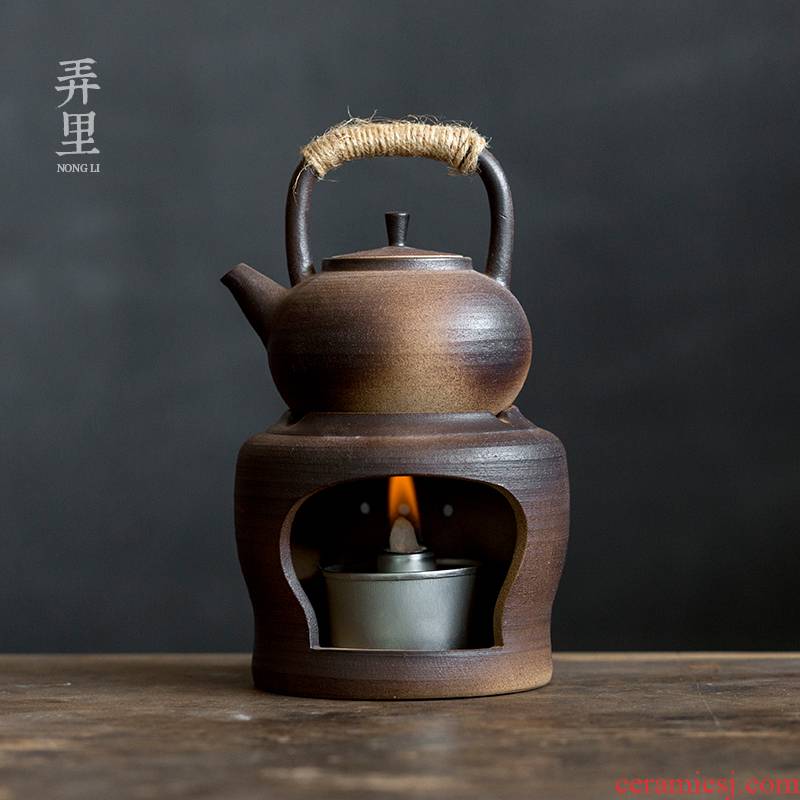 Manual coarse pottery pot teapot side small kung fu tea set single pot of Japanese ceramic POTS hammer undressed ore pot of restoring ancient ways of household