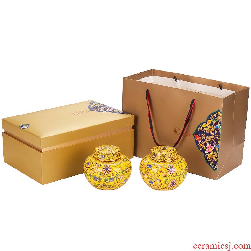 Colored enamel caddy fixings ceramic large seal tank general tea packaging cartons is a jin of installed custom gift box