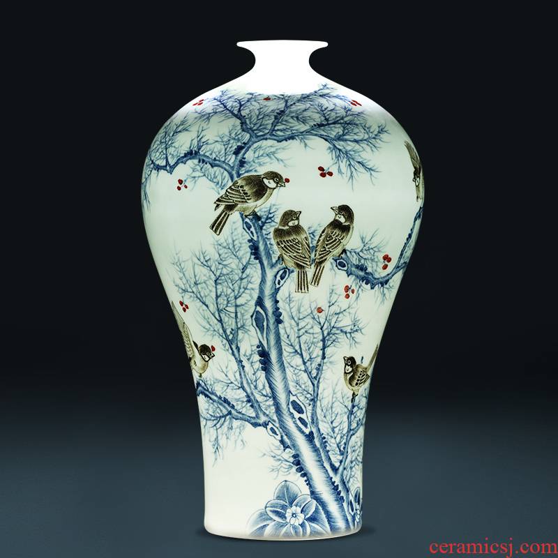 Jingdezhen ceramics famous hand - made thin foetus vases, flower arrangement of Chinese style household adornment handicraft furnishing articles sitting room