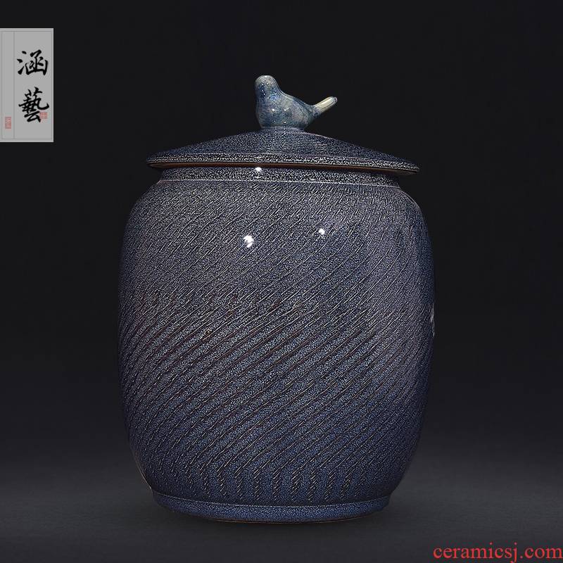 Jingdezhen ceramics archaize multifunctional save tea tea sealed cylinder wake furnishing articles tea warehouse storage of bread seven as cans