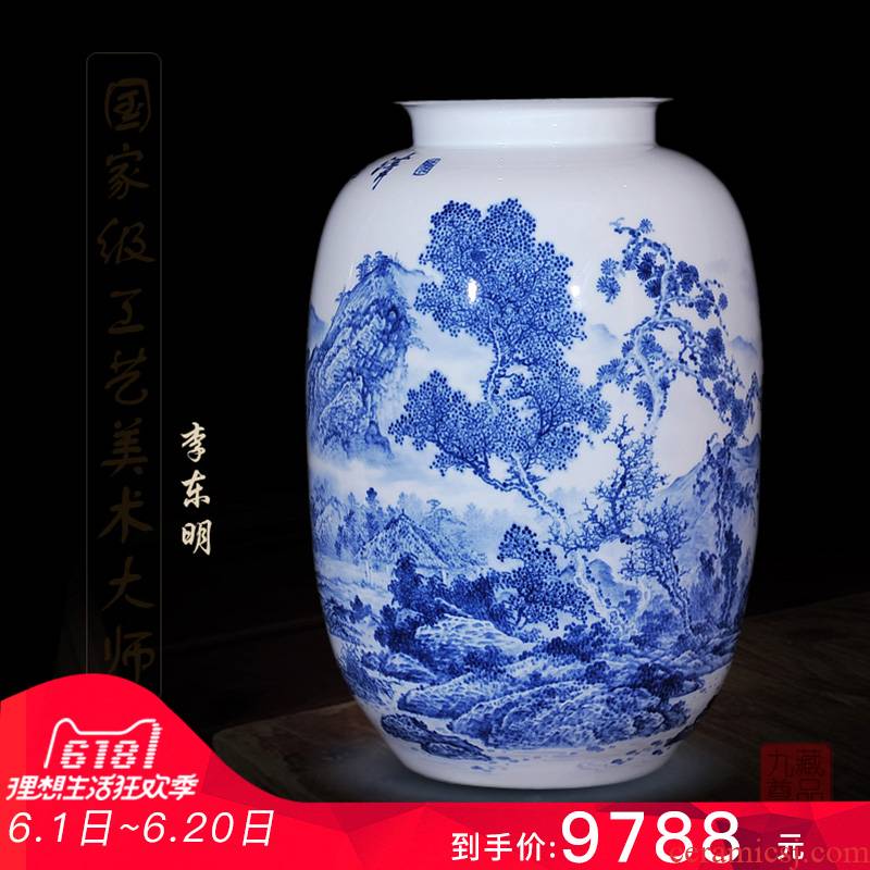 Jingdezhen ceramics dong - Ming li hand picked home sitting room crafts are blue and white porcelain vase