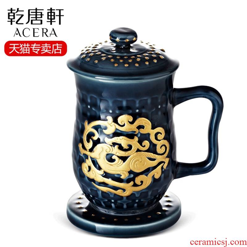 All done Tang Xuan porcelain cup coloured drawing or pattern high cup and cup boss office glass cup tea cup cup of the National People 's meets