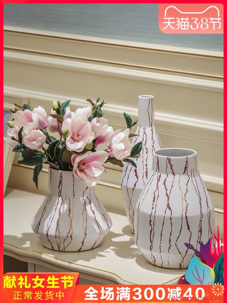 Nordic ceramic vase furnishing articles I and contracted European ornamental flower arrangement sitting room dried flowers, desktop small pure and fresh and vase