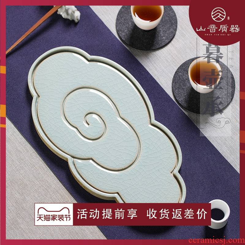 Household small tea table dry tea tray was mercifully small saucer dish for contracted jingdezhen high temperature ceramic tea set tea accessories