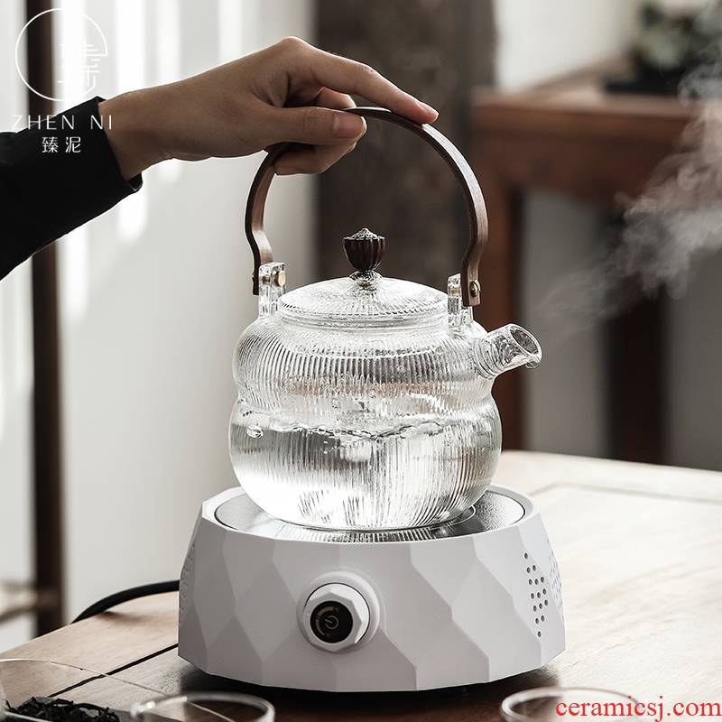 By mud small electric TaoLu boiled tea, heat - resistant transparent glass kettle pot with black tea pu - erh tea cooking tea stove