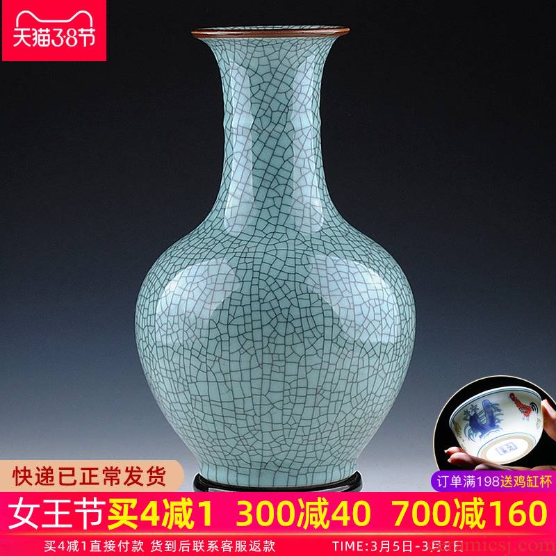 Jingdezhen ceramic vase furnishing articles flower arranging archaize sitting room up with porcelain bottle flower implement Chinese style household decorations