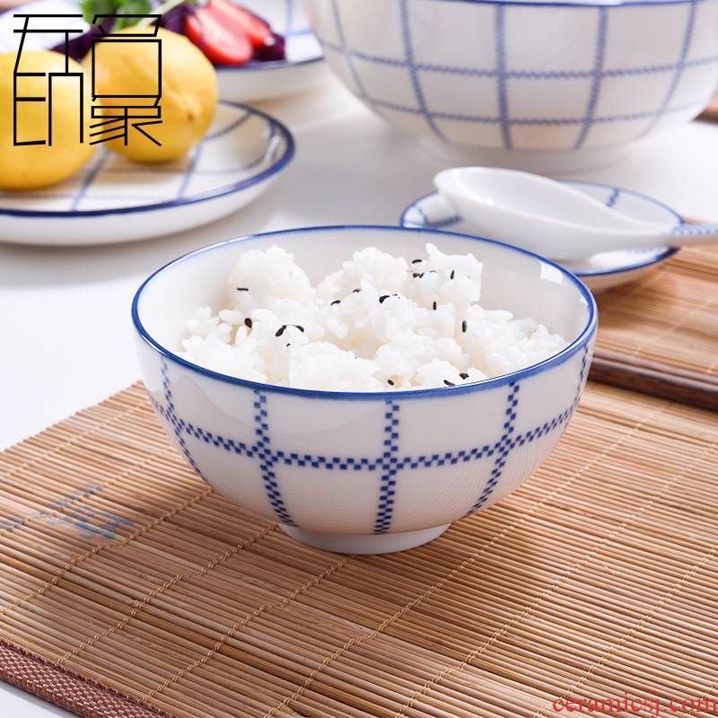 Unknown impression contracted ceramic tableware small and pure and fresh dishes dishes household rice bowl bowl under the glaze color dishes