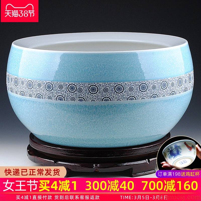 Hong xuan jingdezhen ceramic aquarium color glaze porcelain goldfish bowl/water tanks/book calligraphy and painting the living room, office decoration