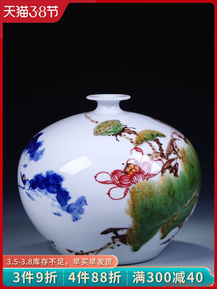 Jingdezhen ceramics hand - made modern Chinese blue and white porcelain vases, flower arrangement sitting room crafts home decoration furnishing articles