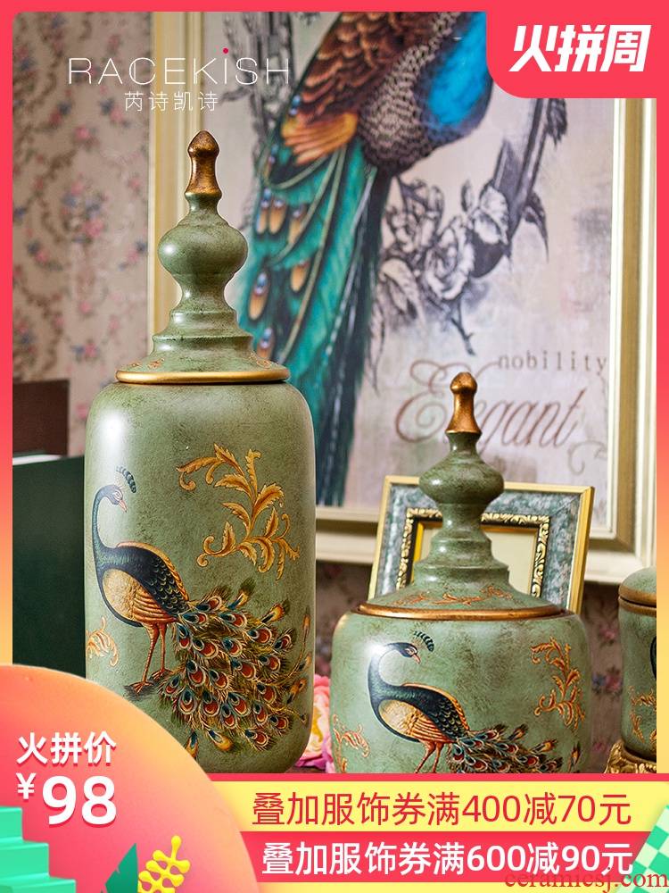 American retro ceramic storage tank creative European - style caddy fixings sitting room porch ark adornment furnishing articles household act the role ofing is tasted