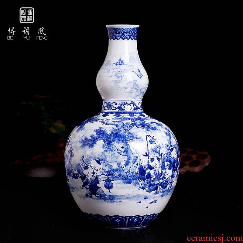 His mood yipin Wang Chenfeng jingdezhen ceramic vase many children f collection with porcelain sitting room home furnishing articles