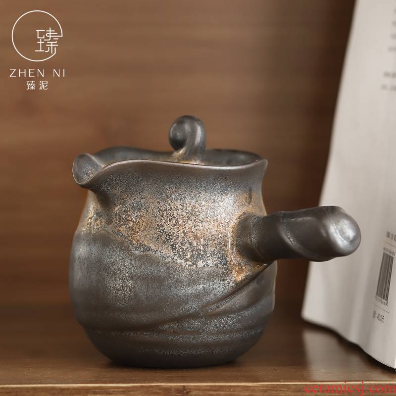 "Gold teapot Japanese ancient up coarse pottery mud side put the pot of household ceramic tea, kungfu tea set single pot