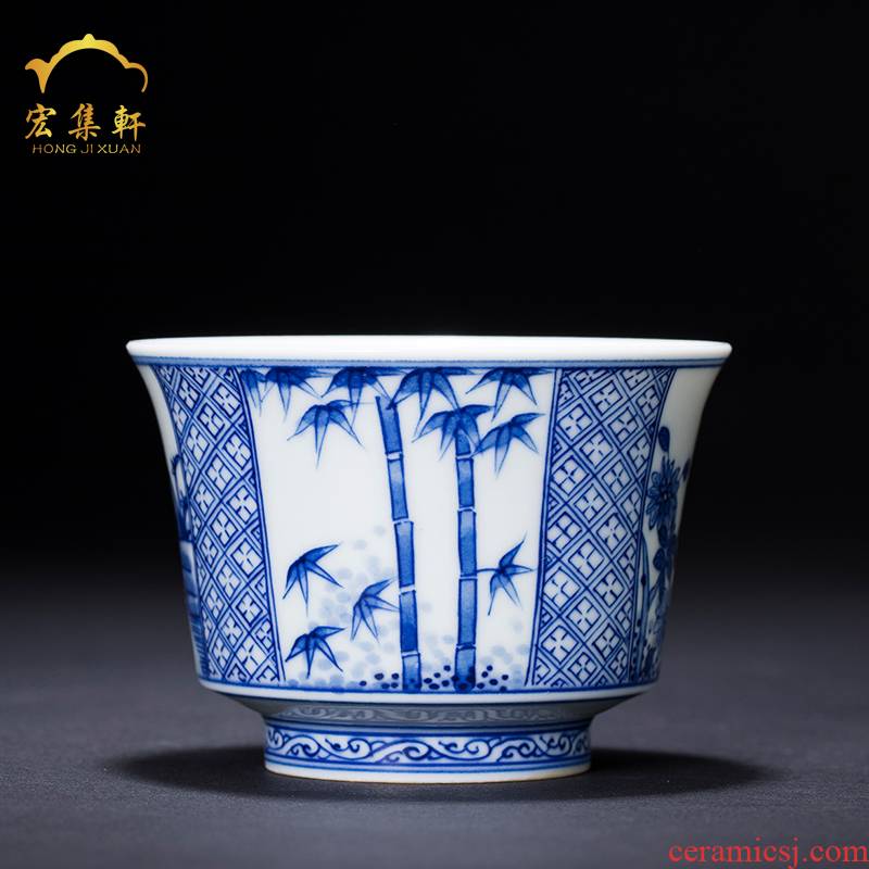 The Master cup single jingdezhen ceramic sample tea cup hand - made porcelain cups kung fu tea tea tea set bamboo orchid