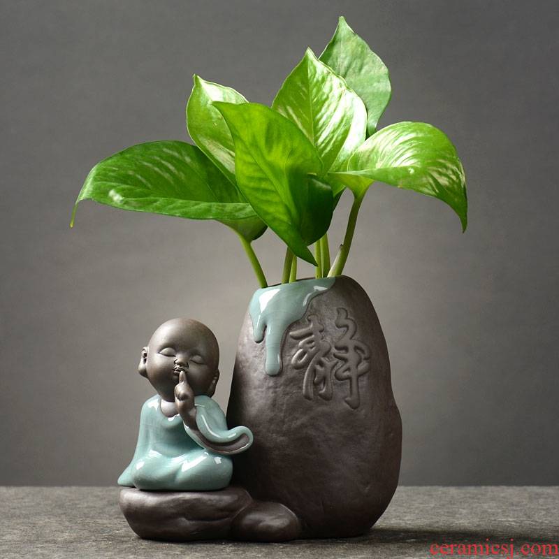 Adornment is placed on the tea table vases, small ornament hydroponic tea pet ceramic tea, green tea zen tea art decoration