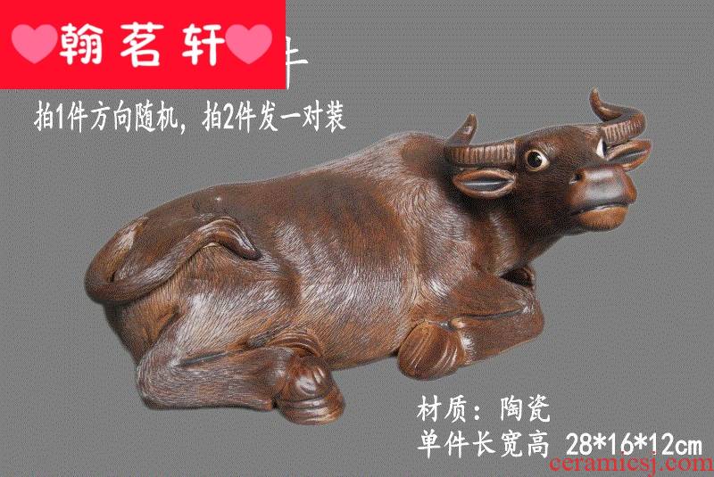【 for 】 wind buffalo furnishing articles cattle lies ceramic evil spirit to ward off bad luck, lucky to live in a great opening Christmas decorations