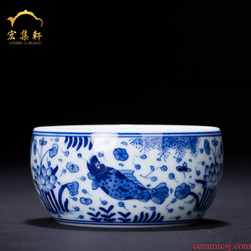 Hand - made archaize mackerel algal lines master cup cup sample tea cup restoring ancient ways small bowl ceramic cups kung fu tea set