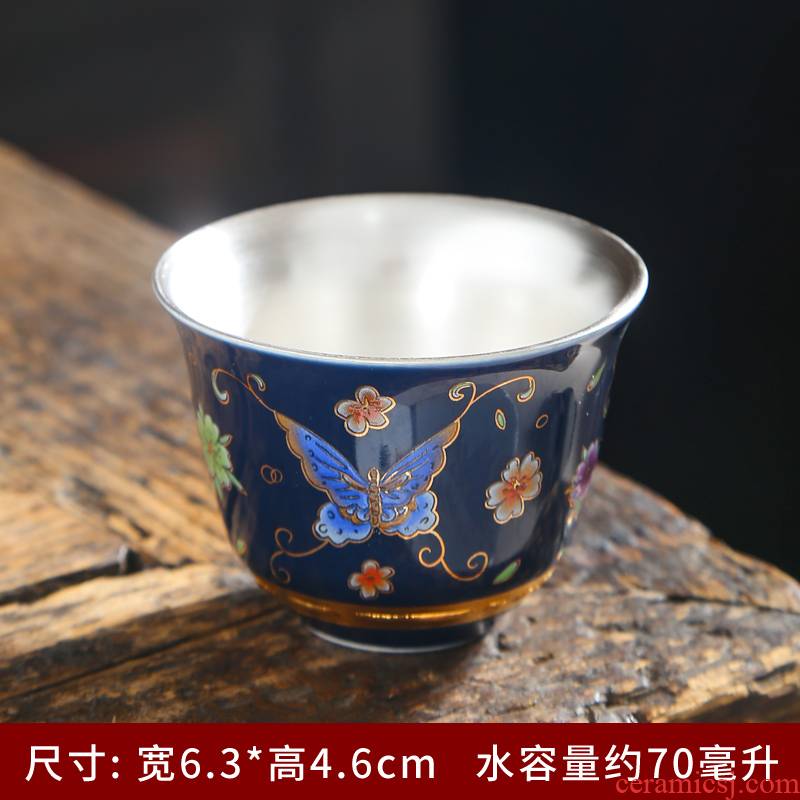 Contented life kung fu tea cups of jingdezhen ceramic sample tea cup hand - made bluish white porcelain tea cups personal single CPU