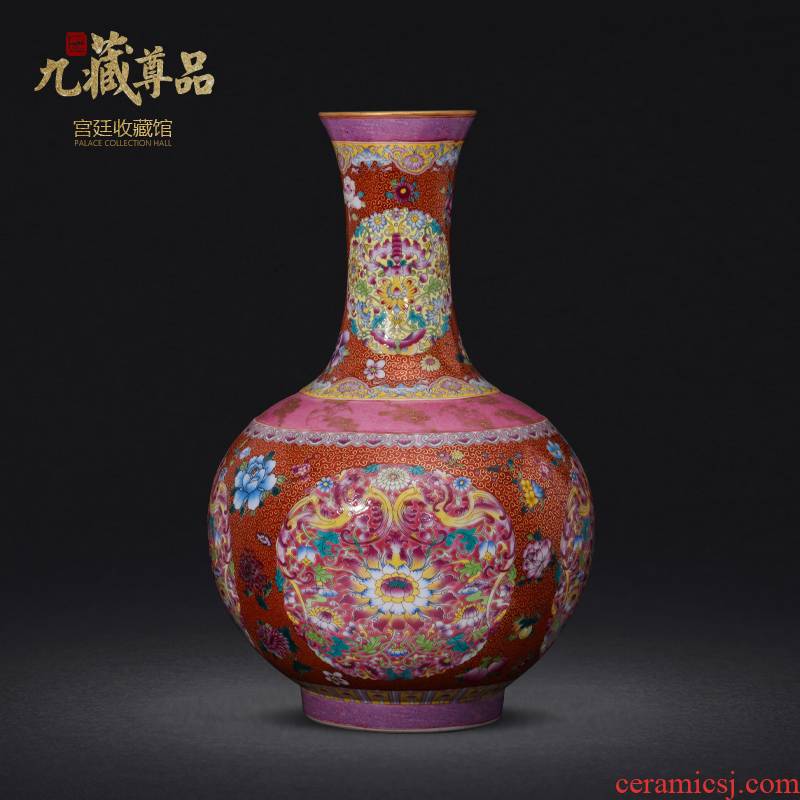 Jingdezhen ceramics imitation the qing qianlong hand - made paint powder enamel bottle collection sitting room home decoration furnishing articles
