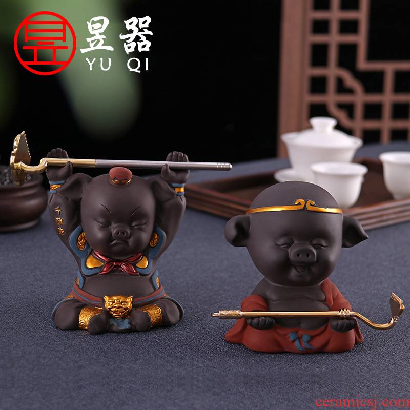 Yu is violet arenaceous tianpeng marshal pet pig tea to keep tea tray was furnishing articles support tea tea tea accessories creative play
