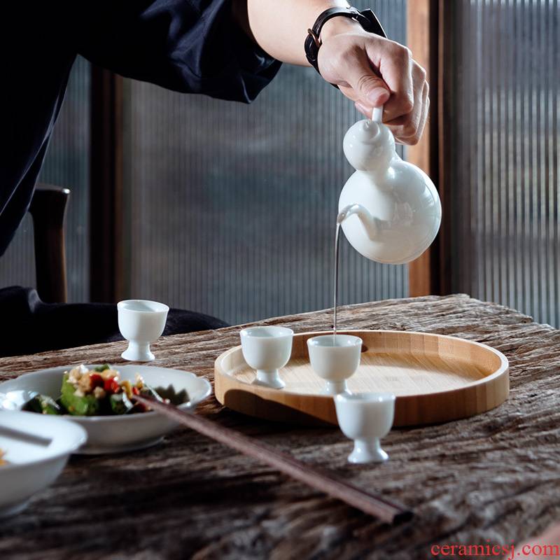 First for the ritual jingdezhen ceramic wine set manually set the teapot flagon gift box Song Yan asked the Dragon Boat Festival of the month