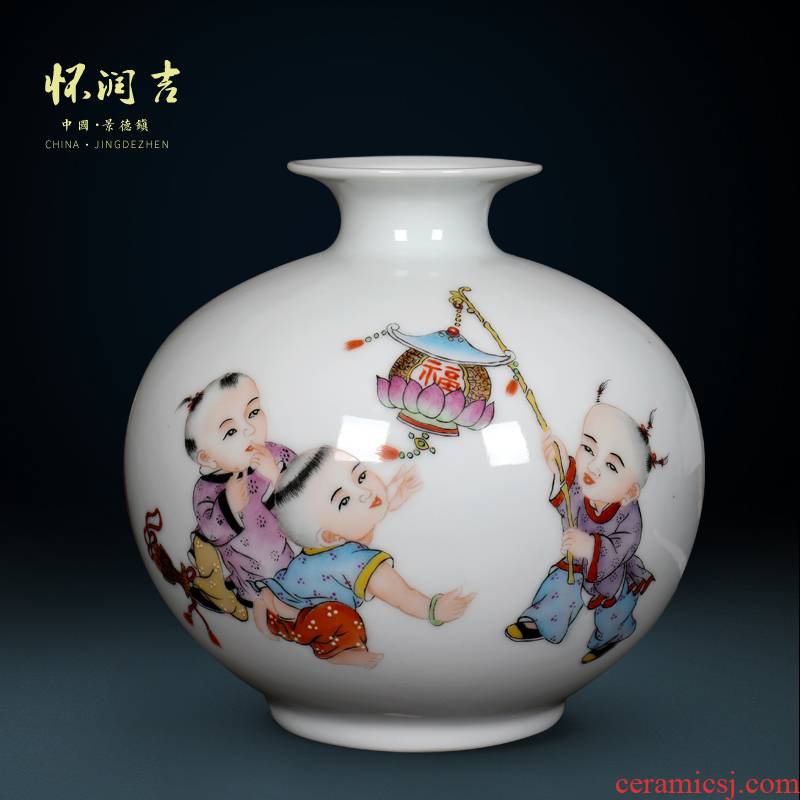 Jingdezhen ceramic porcelain vases modern creative process hand - made the lad vase Chinese style living room office furnishing articles