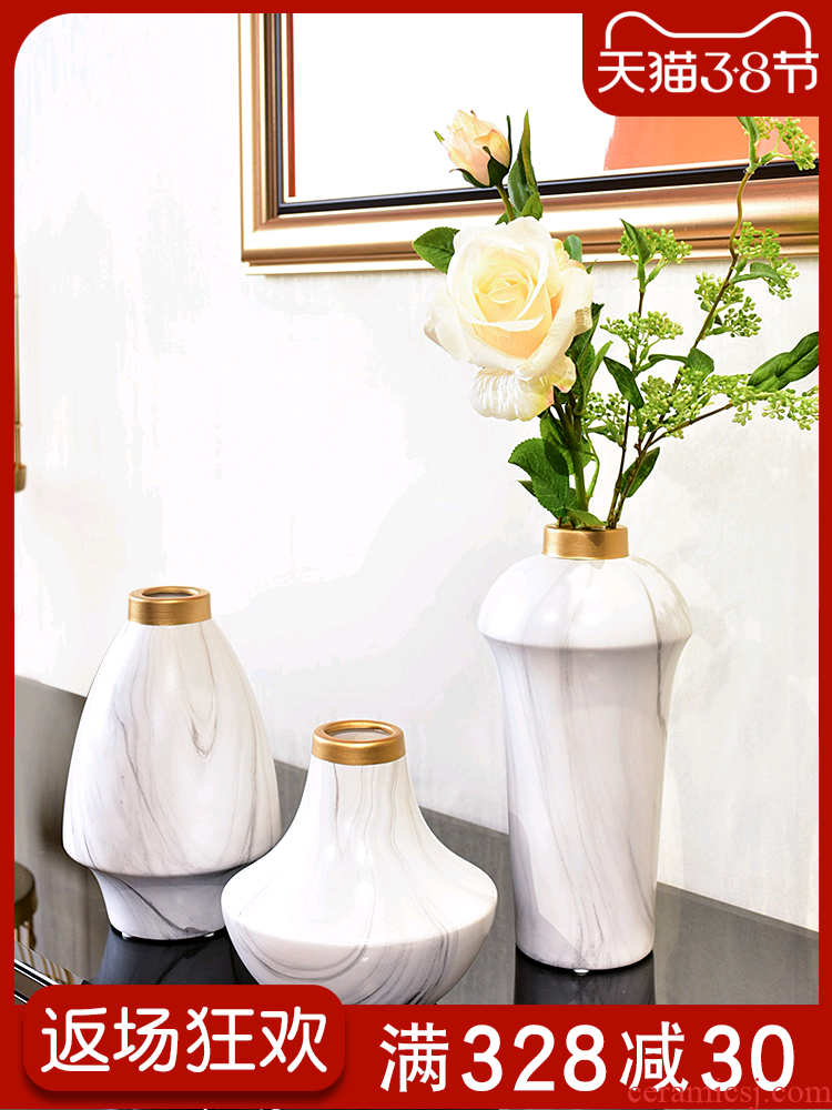 The Nordic marble vase TV ark, furnishing articles ceramic creative contracted and I living room table decoration