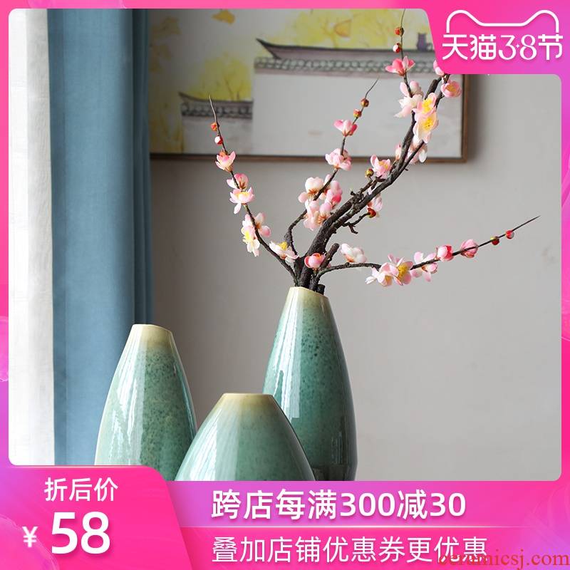 Art show of new Chinese style filter vases, small pure and fresh tea table table flower implement rural individuality creative flower ceramic furnishing articles