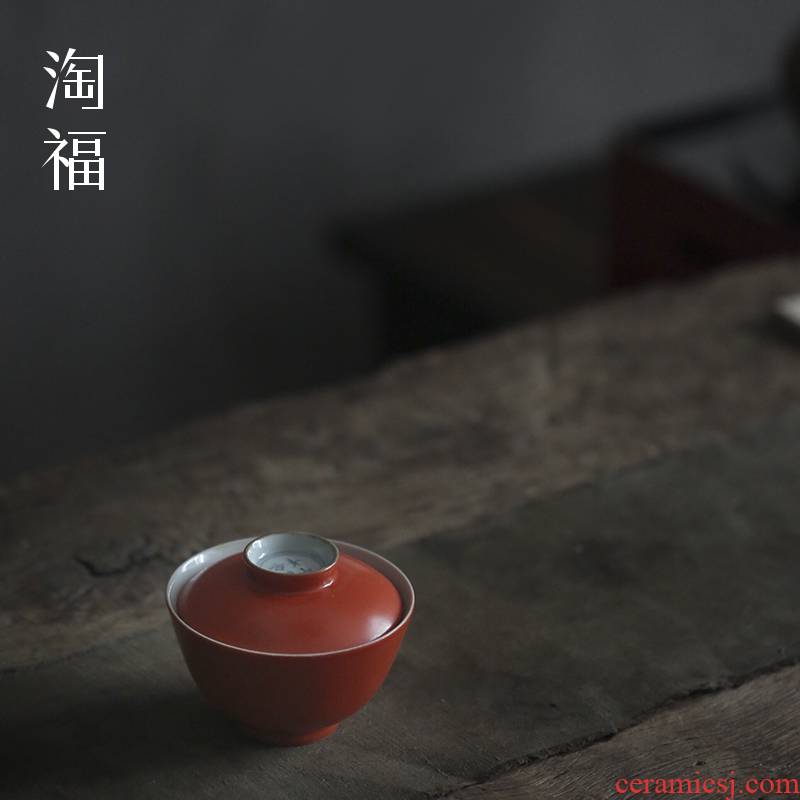 Jingdezhen ceramic three tureen cup tea cup only a single large kunfu tea tea worship cup sweet pure manual