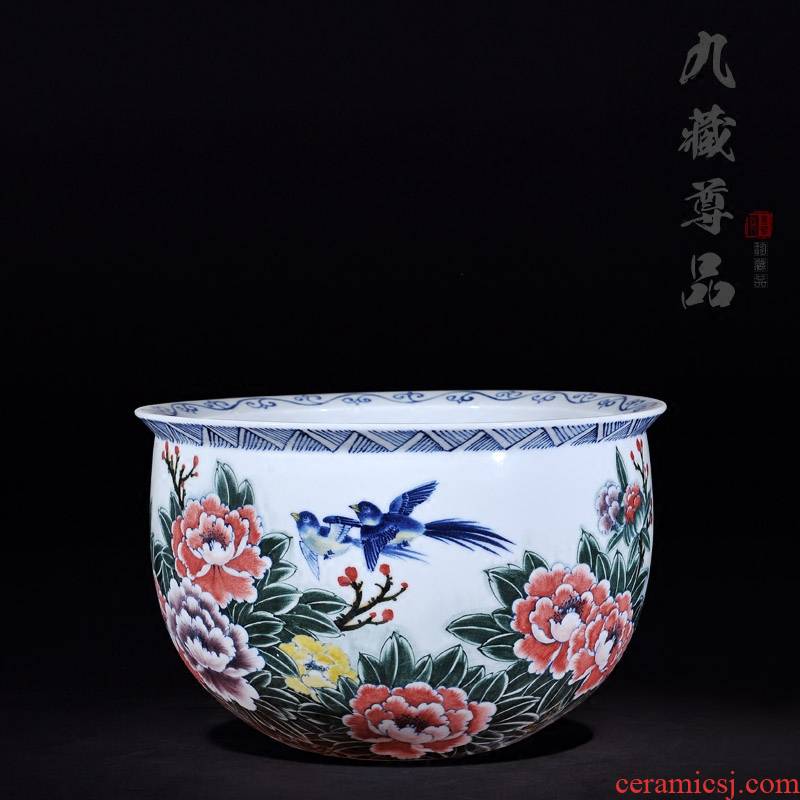 The Master of jingdezhen ceramics Cao Wen players draw vase "cornucopia" home furnishing articles in the living room