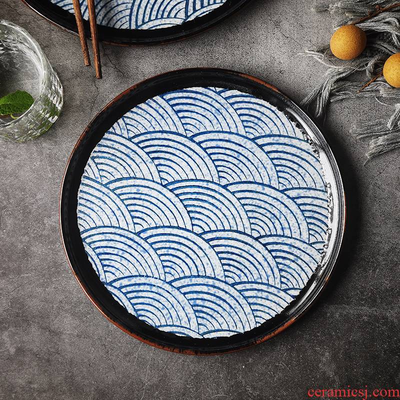 Tao soft Japanese ancient hand - made ceramic disc breakfast steak western food dish dish plates dessert salad on disk