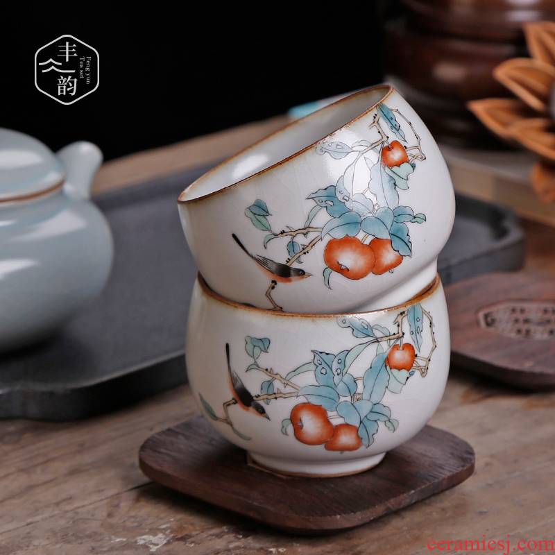 Jingdezhen ceramic masters cup your up hand - made kung fu tea tea cup on restoring ancient ways but a single cup sample tea cup