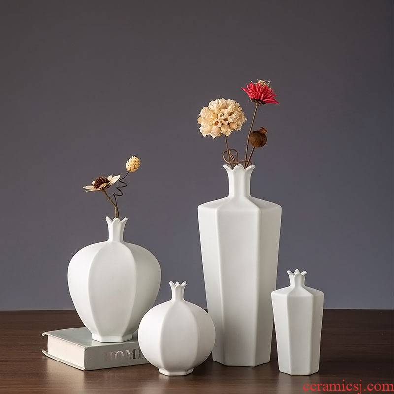 Vase furnishing articles flower arrangement sitting room adornment of jingdezhen ceramic flower implement I and contracted table decoration dried flowers, flowers