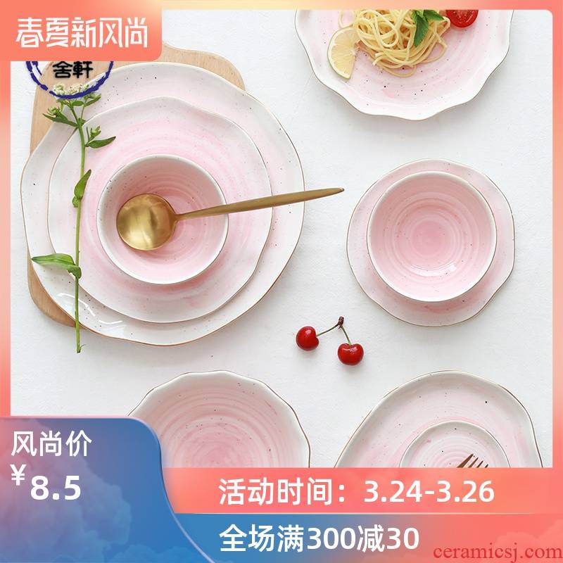Job home creative eat bowl move ceramic dishes suit rice bowls salad bowl of soup bowl western dishes