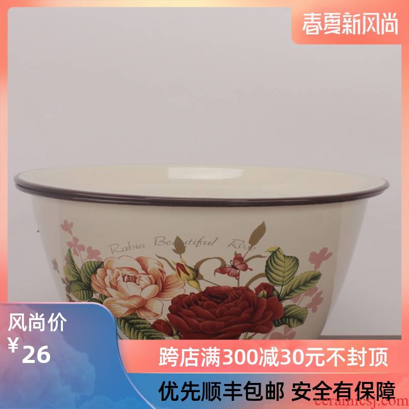 18 to 24 with freight insurance 】 【 enamel basin flat cover cover cover with soup bowl of soup tureen enamel bowls of enamel POTS
