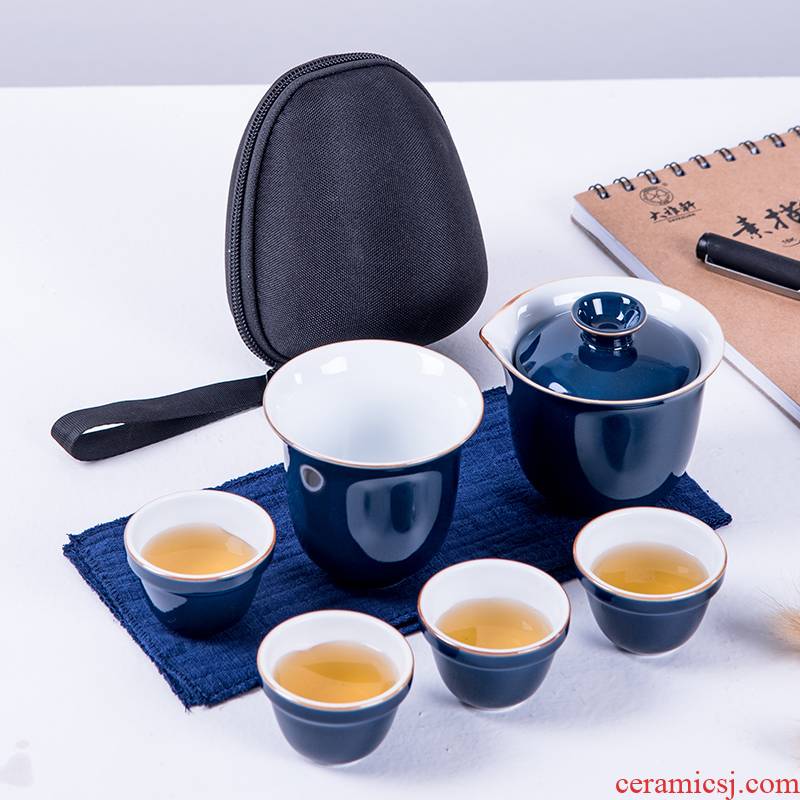 Simple portable receive travel tureen crack a pot of ceramic fair keller fourth is suing kung fu tea set