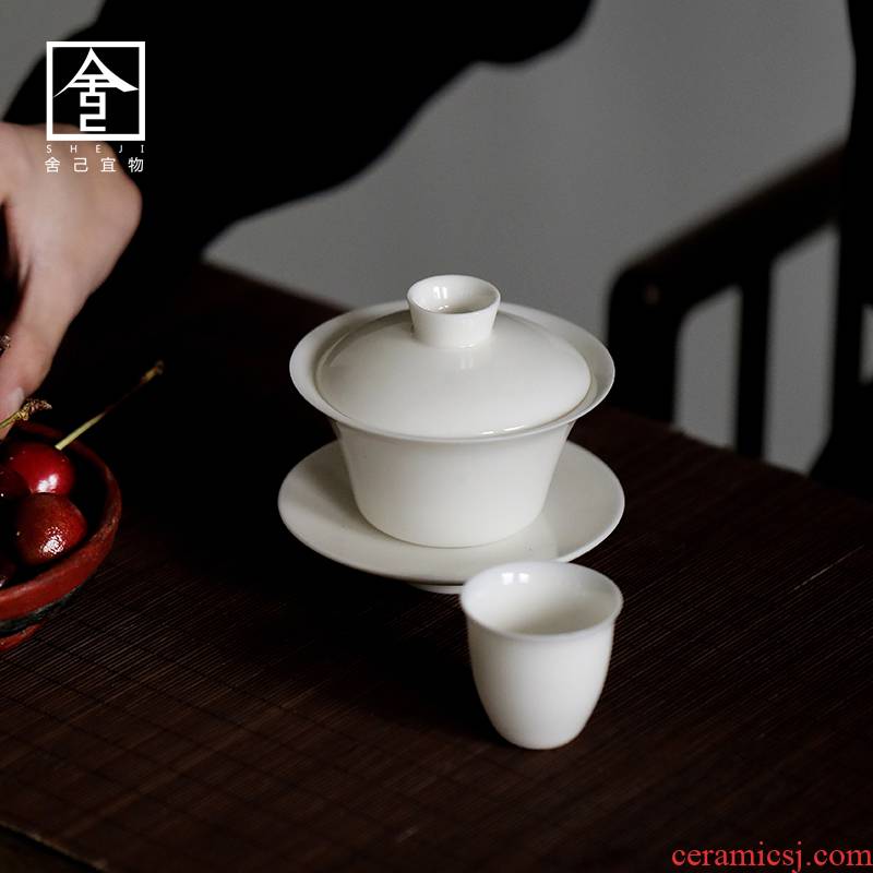 The Self - "appropriate content of jingdezhen domestic tea tureen Japanese pure manual to use three cup thin foetus kung fu tea taking
