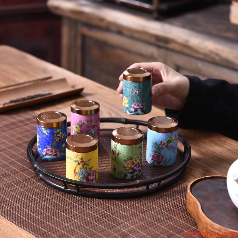 The Mini ceramic tea pot small sealed as cans travel portable tea, green tea caddy fixings tea boxes