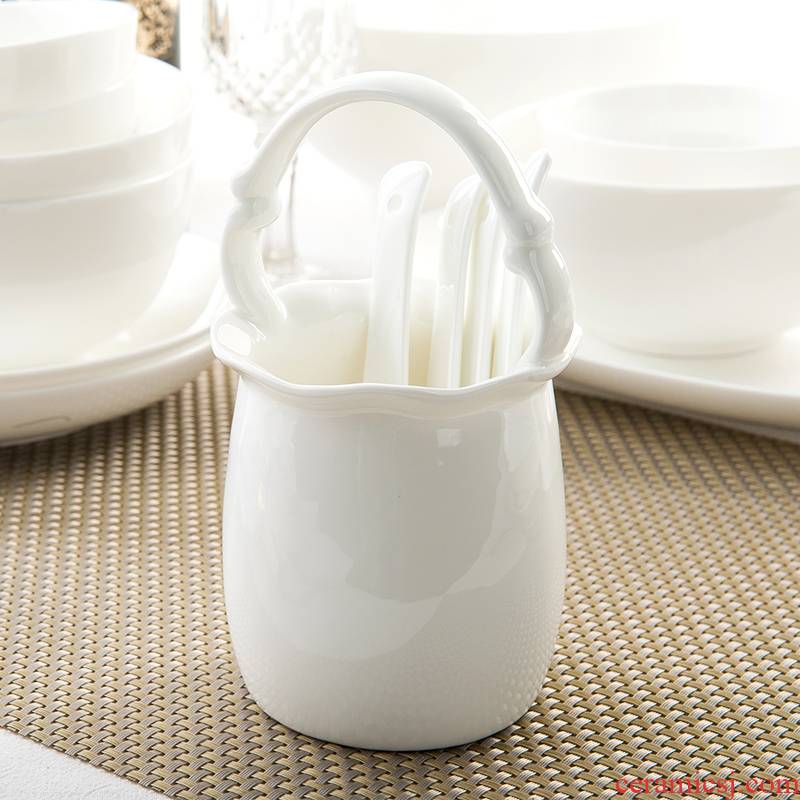 Only embellish ipads porcelain white spoon tube basket tube shelf chopsticks