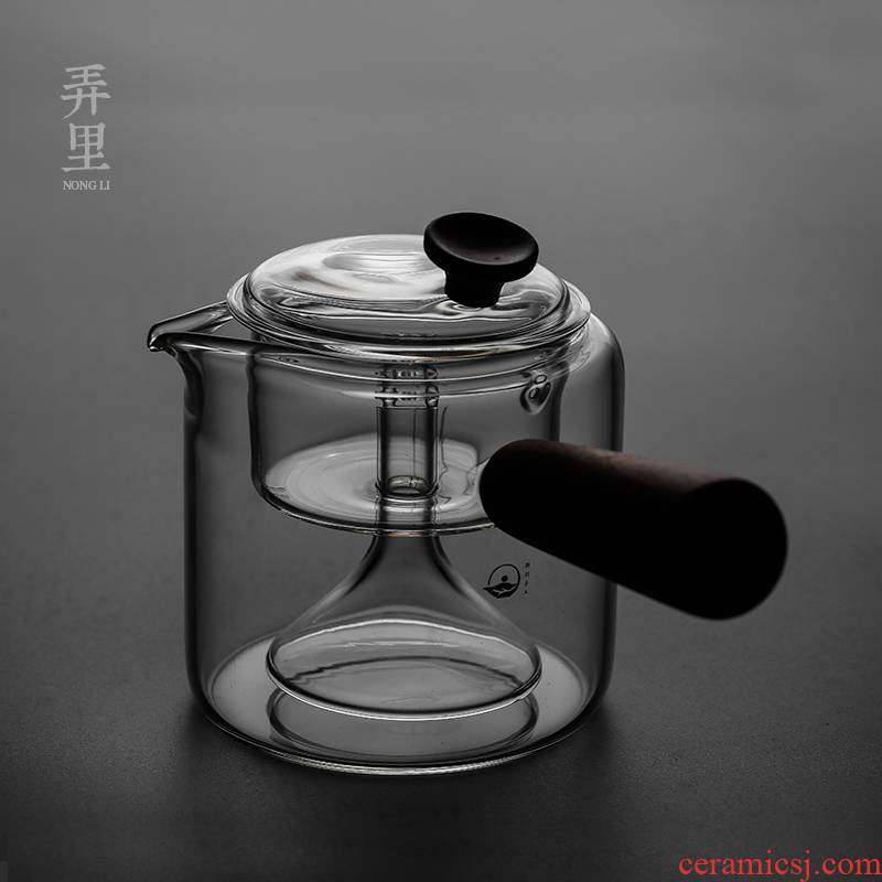 Steam boiling tea electrical TaoLu steaming tea side filter steaming tea teapot heat resisting high temperature resistant glass with black tea