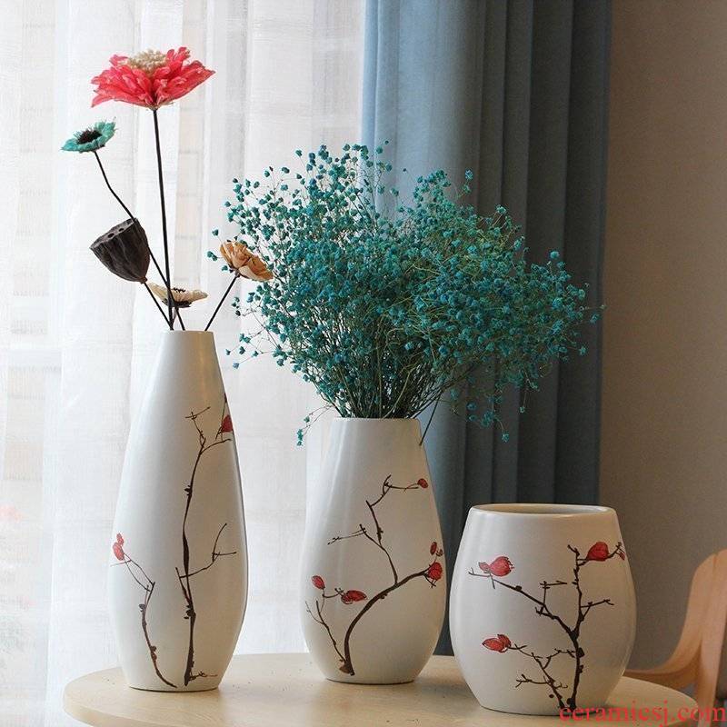 I and contracted rural pure hand - made ceramic vase three - piece between example household act the role ofing is tasted decorative porcelain furnishing articles
