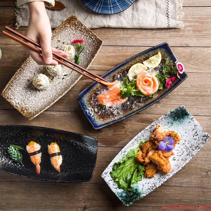 Creative Japanese sushi plate ceramic plate plate of ship plate pan Korean food dish plate pastry dish fish dish restaurants
