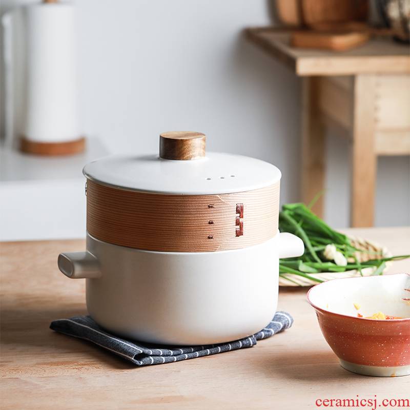 Boss on cascading Japanese ceramic casserole creative household double belt steamer flame to hold to high temperature simmering stew