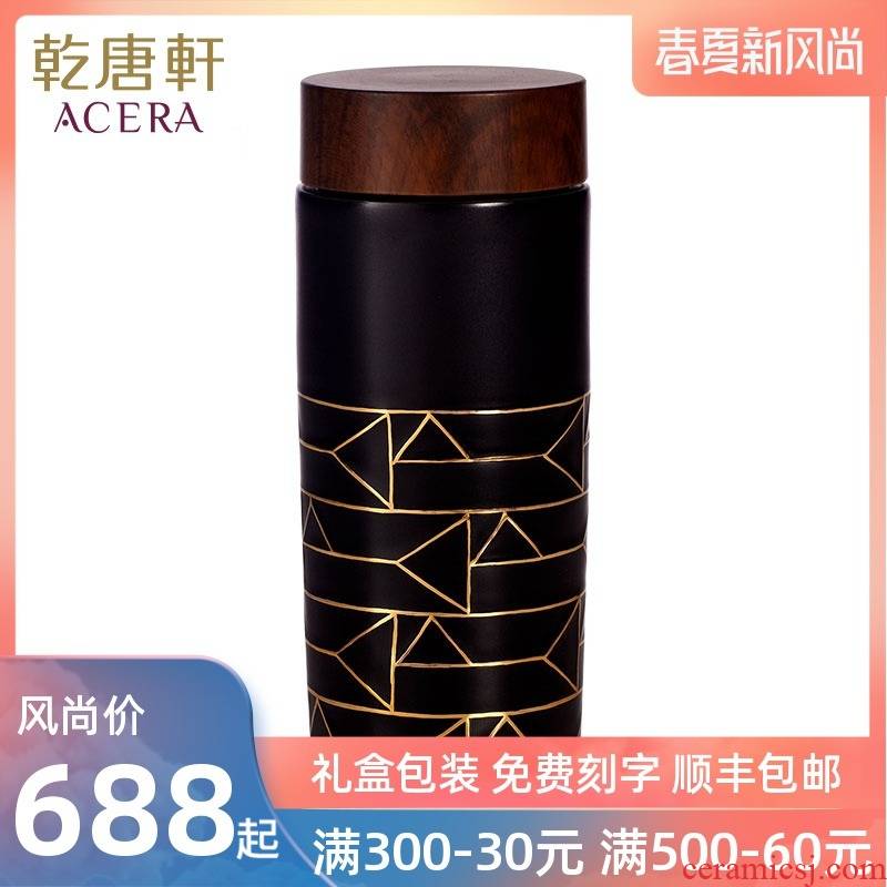 Dry Tang Xuan turned live porcelain fine gold gold cup with double 350 ml retro fashion tao imitation wood grain